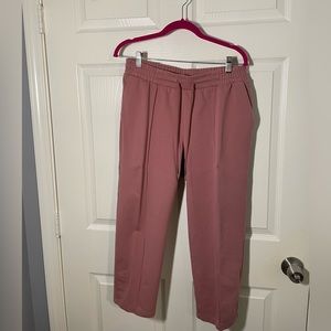A NEW DAY Navy Pink High-rise Knit Drawstring Ankle Pull-on Pants- Sz Medium